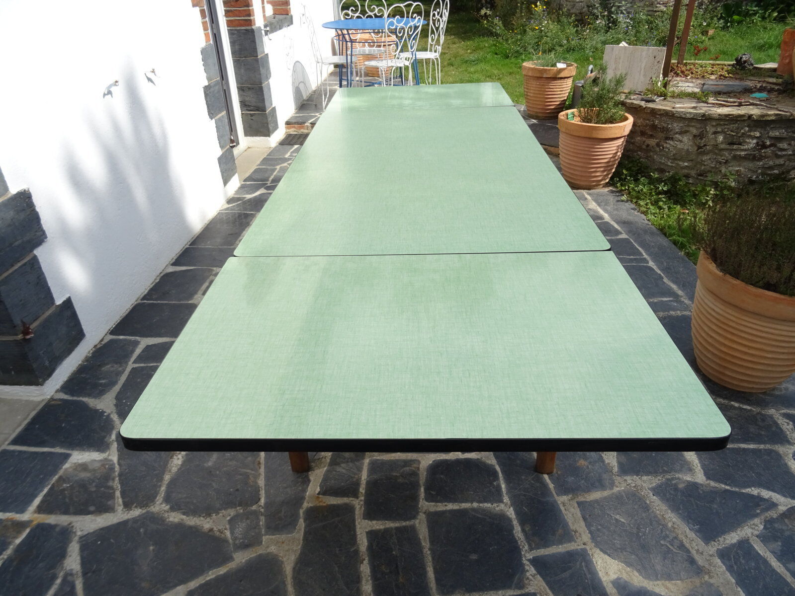 Solid oak and formica extension table
