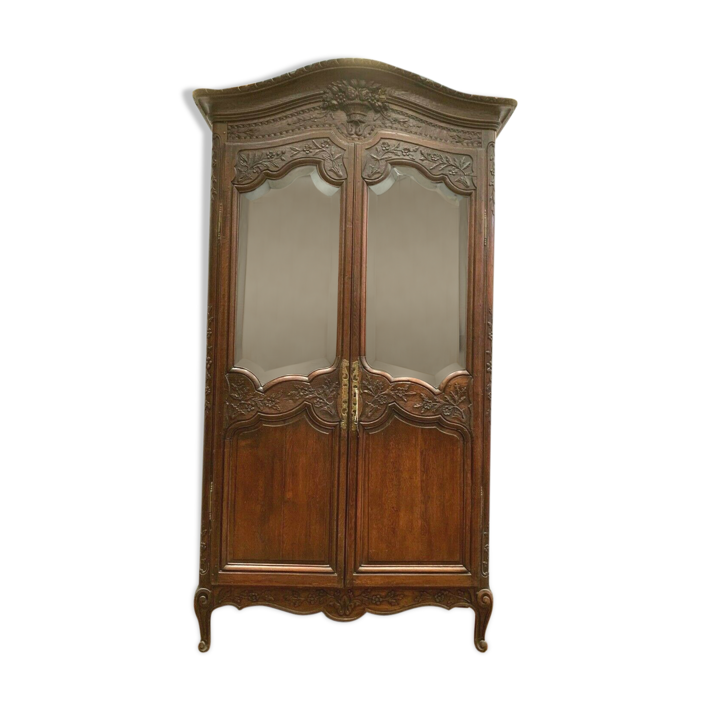 Bride wardrobe in carved channel Showcase two doors 19th century