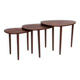 Set of Three Nesting Tables by Beder Trædrejeri, Denmark 1960s