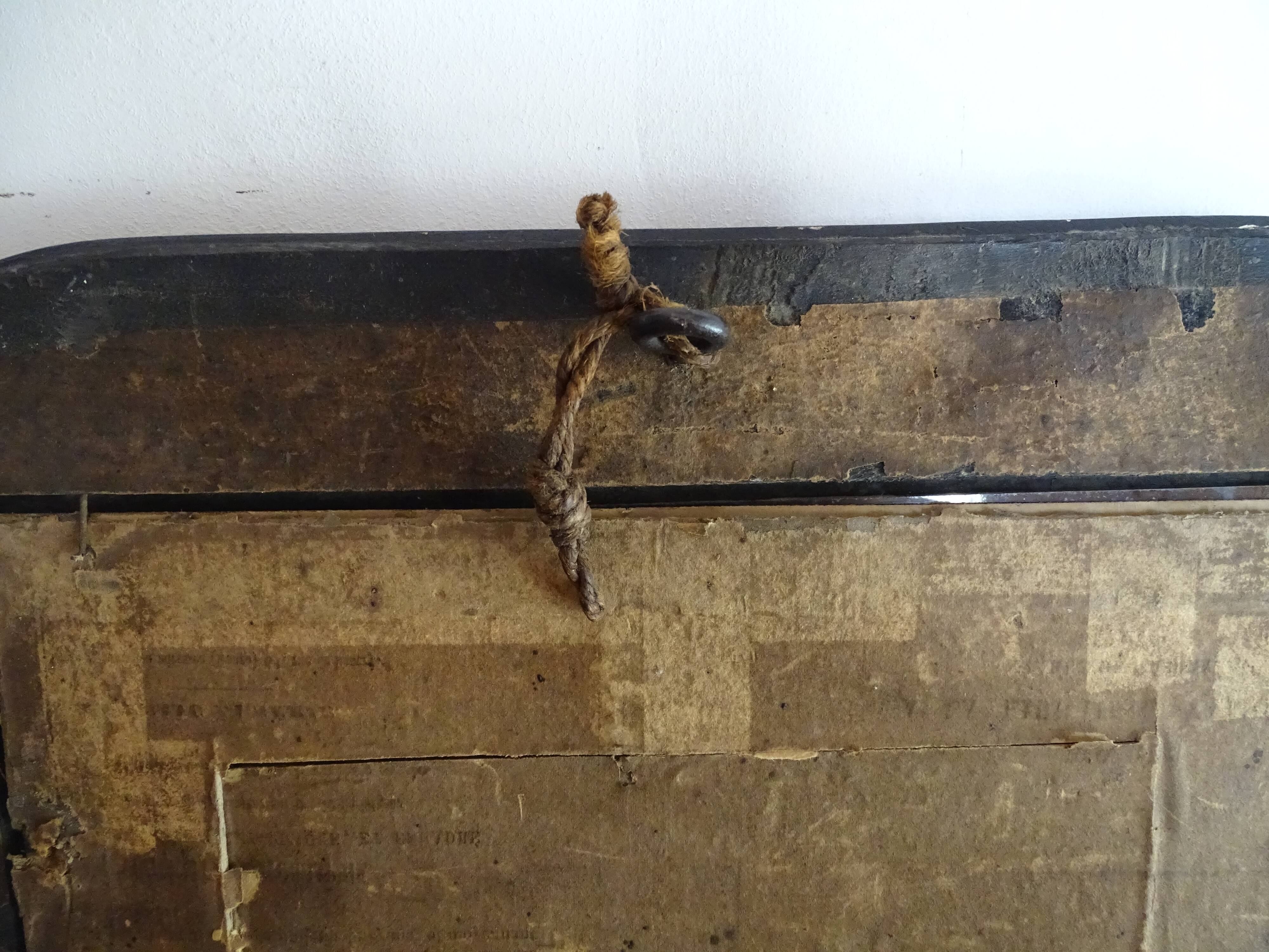 19th century pastel painting - Napoleon III blackened wood frame 40.5 x 35.5