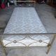 Bed 1 person vintage with metal headboard and footboard and spring metal box spring