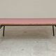 Large canteen table in pink formica and metal.