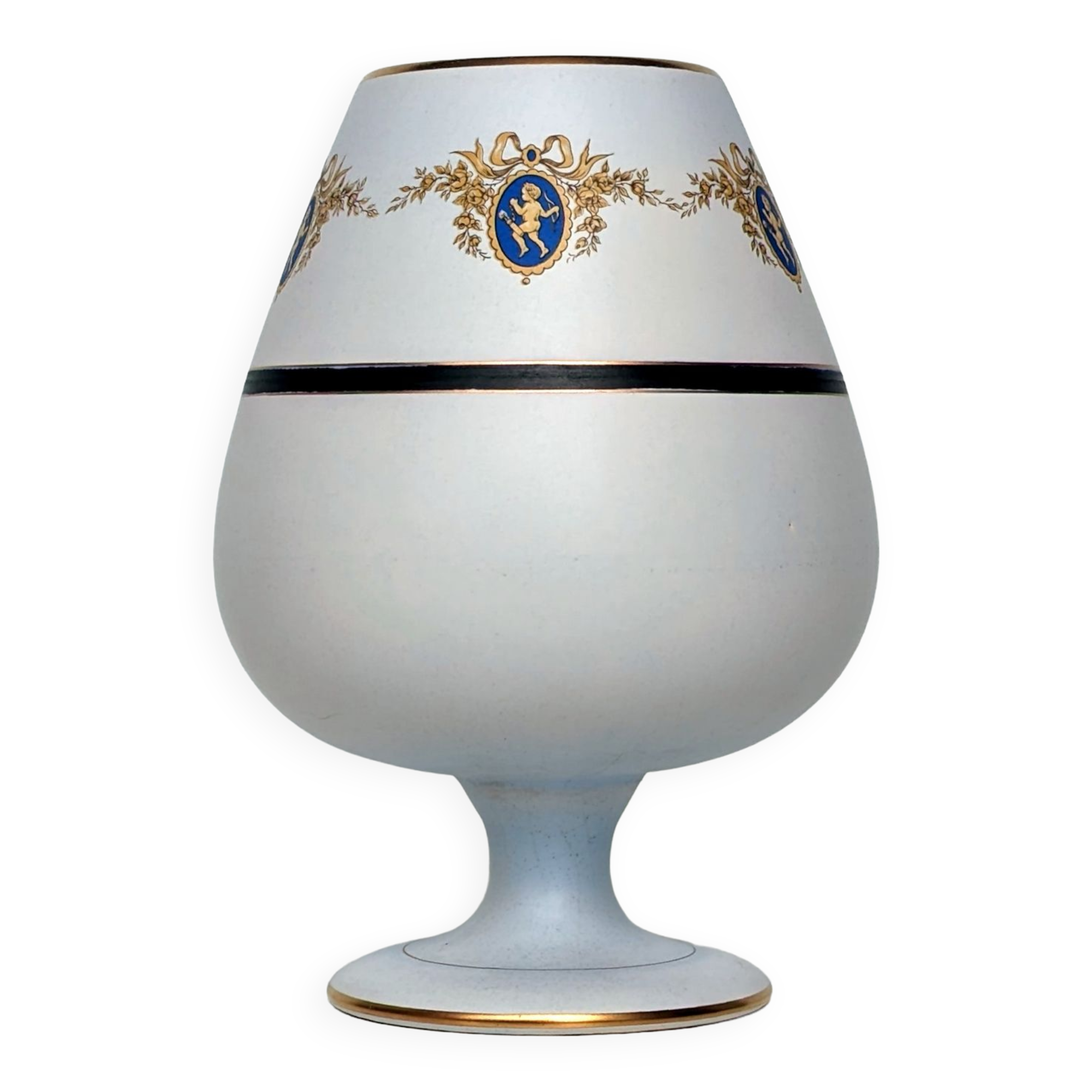 Footed vase, ceramic pot - Flora Keramiek Gouda Holland factory