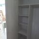 Vintage Parisian wardrobe, 2 doors re-enchanted in pearl gray.