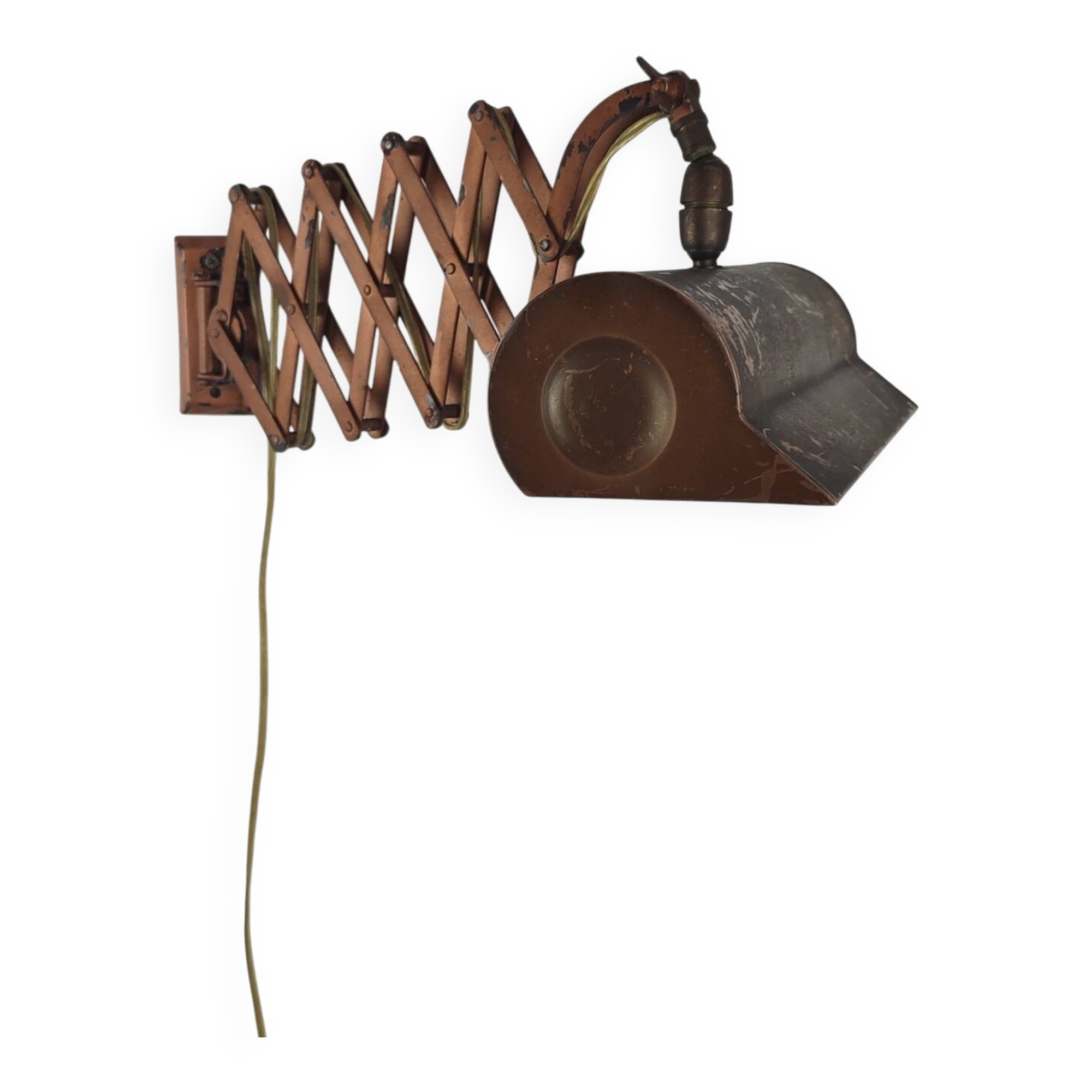 Vintage Industrial Scissor Arm Wall Lamp, Metal Pantograph Light