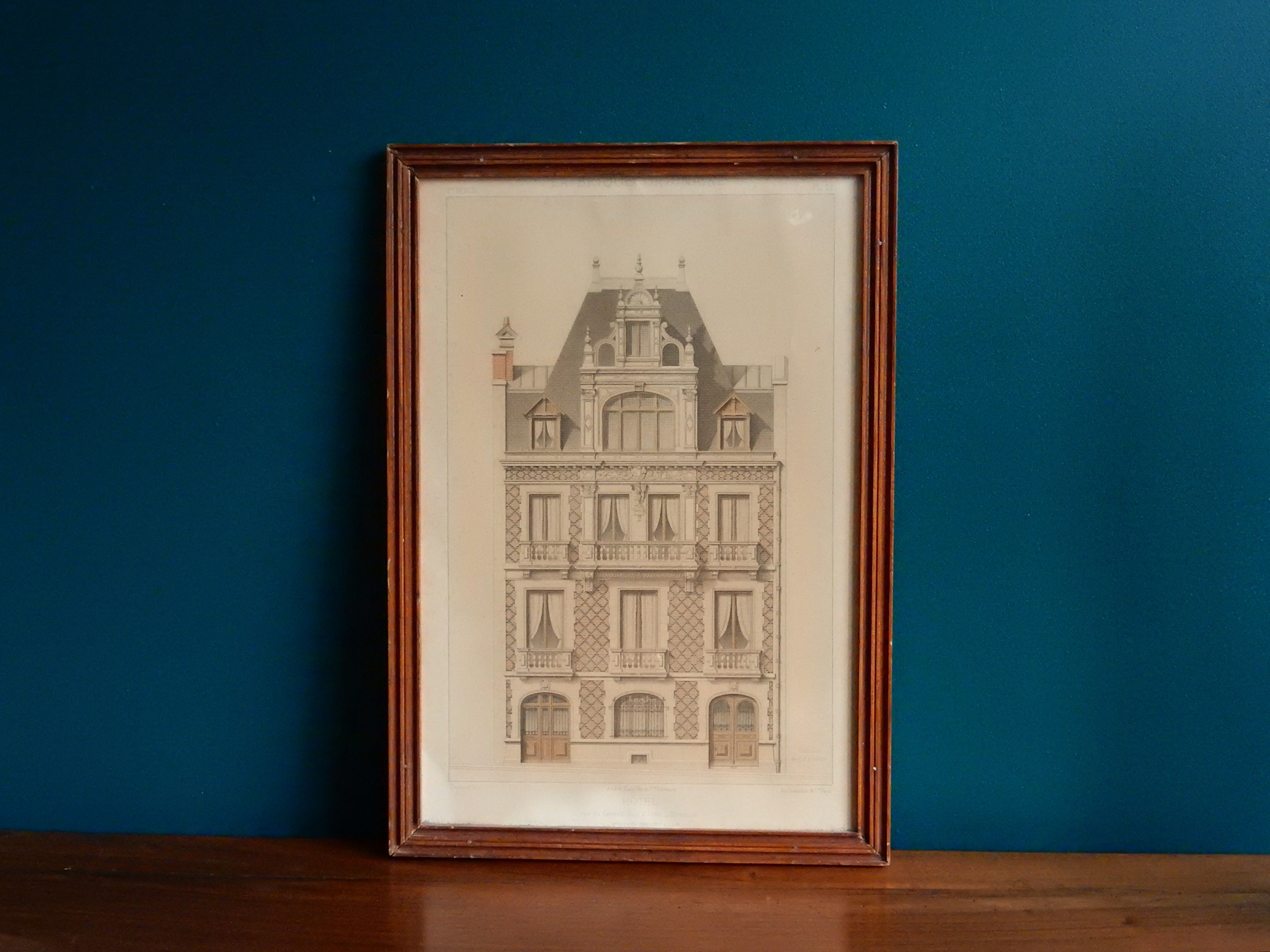 Lithograph board architecture ordinary brick