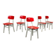Set of 5 chairs TON Bystrice (Thonet) red and white 1960