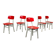 Set of 5 chairs TON Bystrice (Thonet) red and white 1960