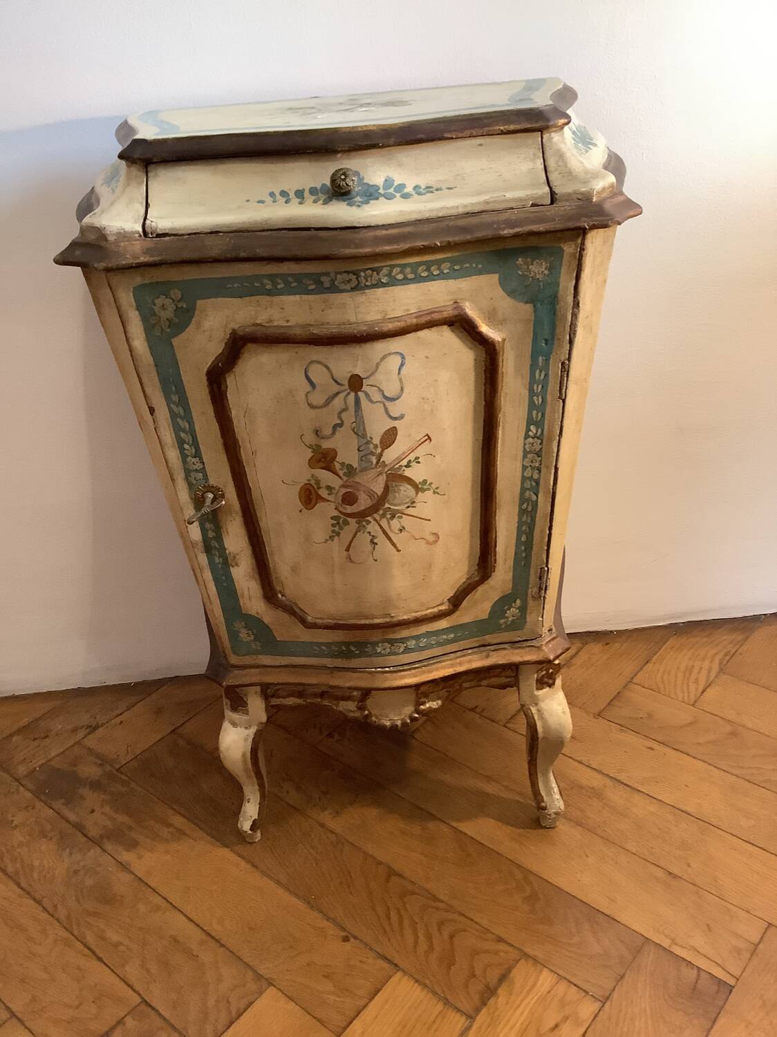 Vintage Venetian baroque style bedside table