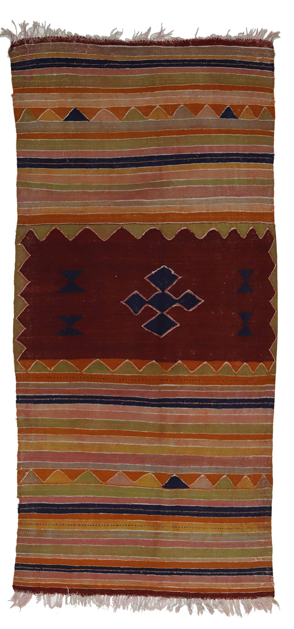 Unique Handwoven Vintage Rug 122X 254 cm