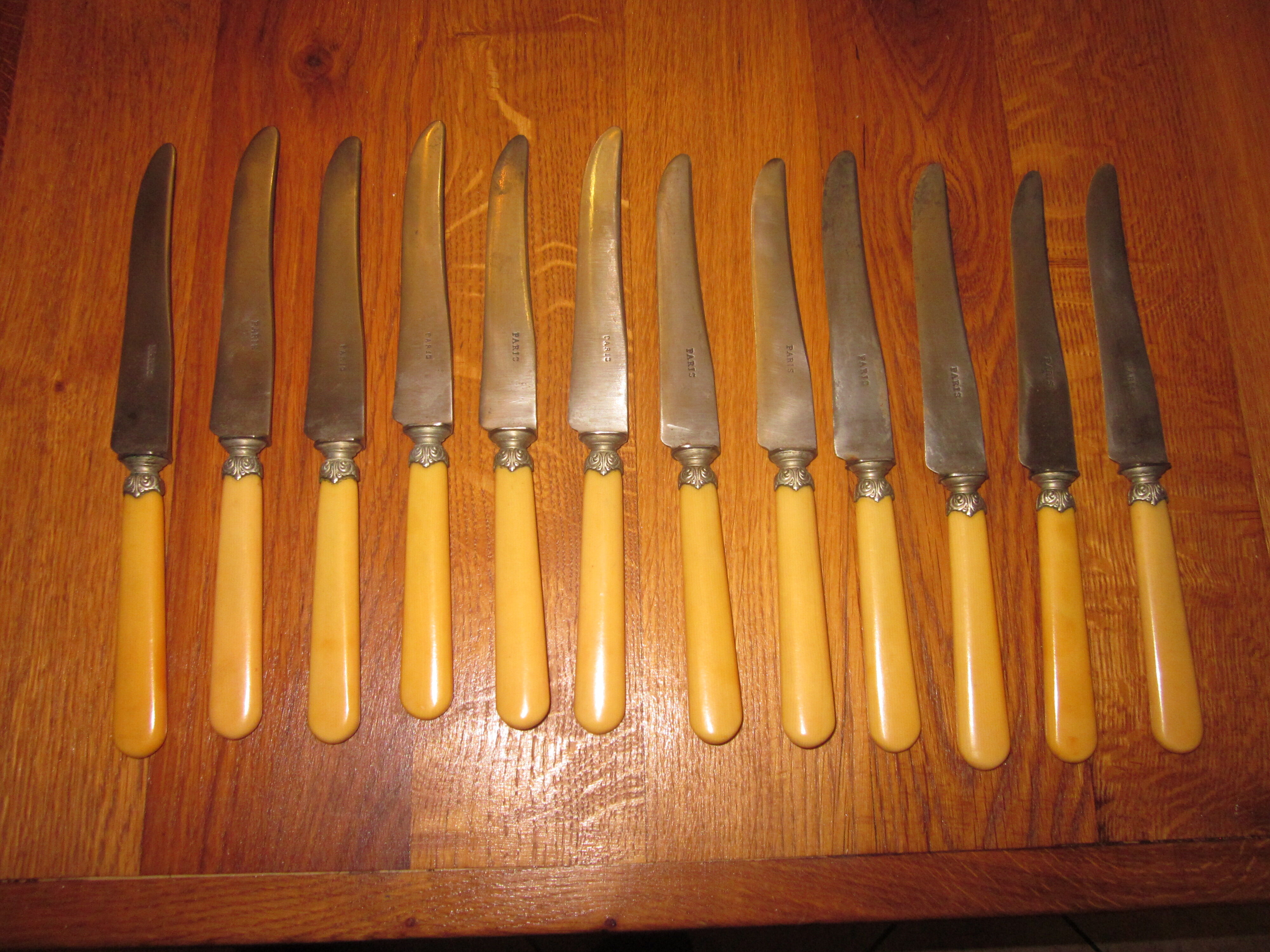 12 knives old paris steel blade