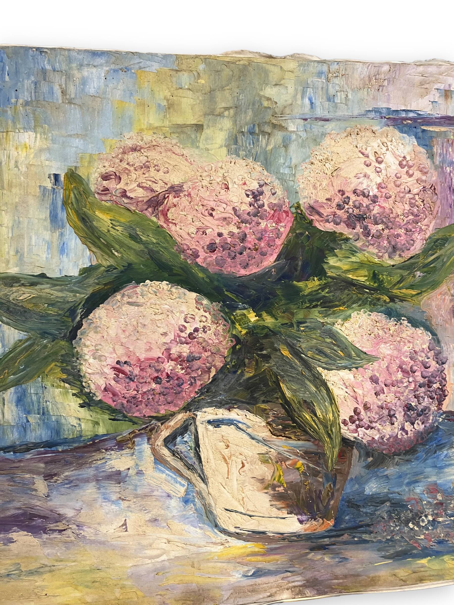 Oil on canvas Still Life with Flowers signed A. Bureau