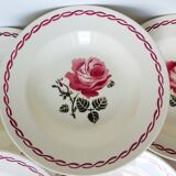 6 vintage Badonviller soup plates, Germaine model 220635