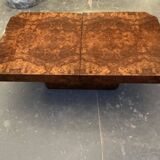 Elegant coffee table in elm burl, 1970