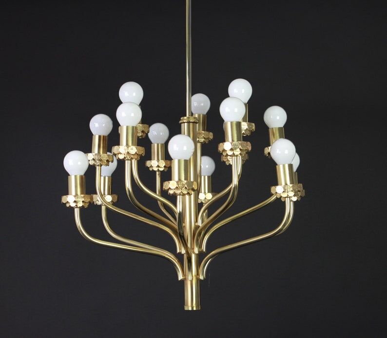 Brass chandelier 1970s