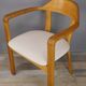 Suite de 4 fauteuils en chêne et tissu