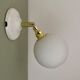 Vintage white opaline globe wall lamp