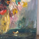 Bouquet, huile au couteau, signée Lallemand