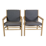 Set Of 2 Armchairs Model J147 Made In Oak By Erik Ole Jørgensen Made By FDB