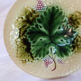 Plate Barbotine Salins Grape Vine Leaf