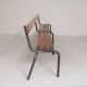 Industrial slatted bench from a French school, 1960s.