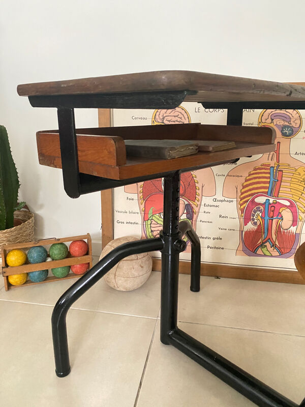 Pupitre bureau d’écolier vintage