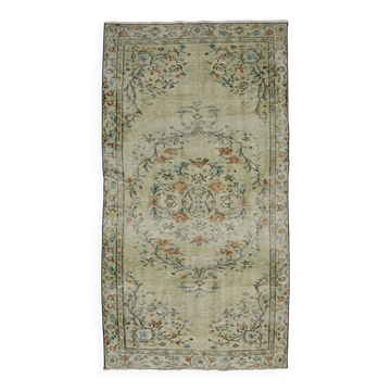ONE-OF-A-KIND TURKISH HANDWOVEN VINTAGE RUG - RUSTIC VINTAGE CHARM 206X 109