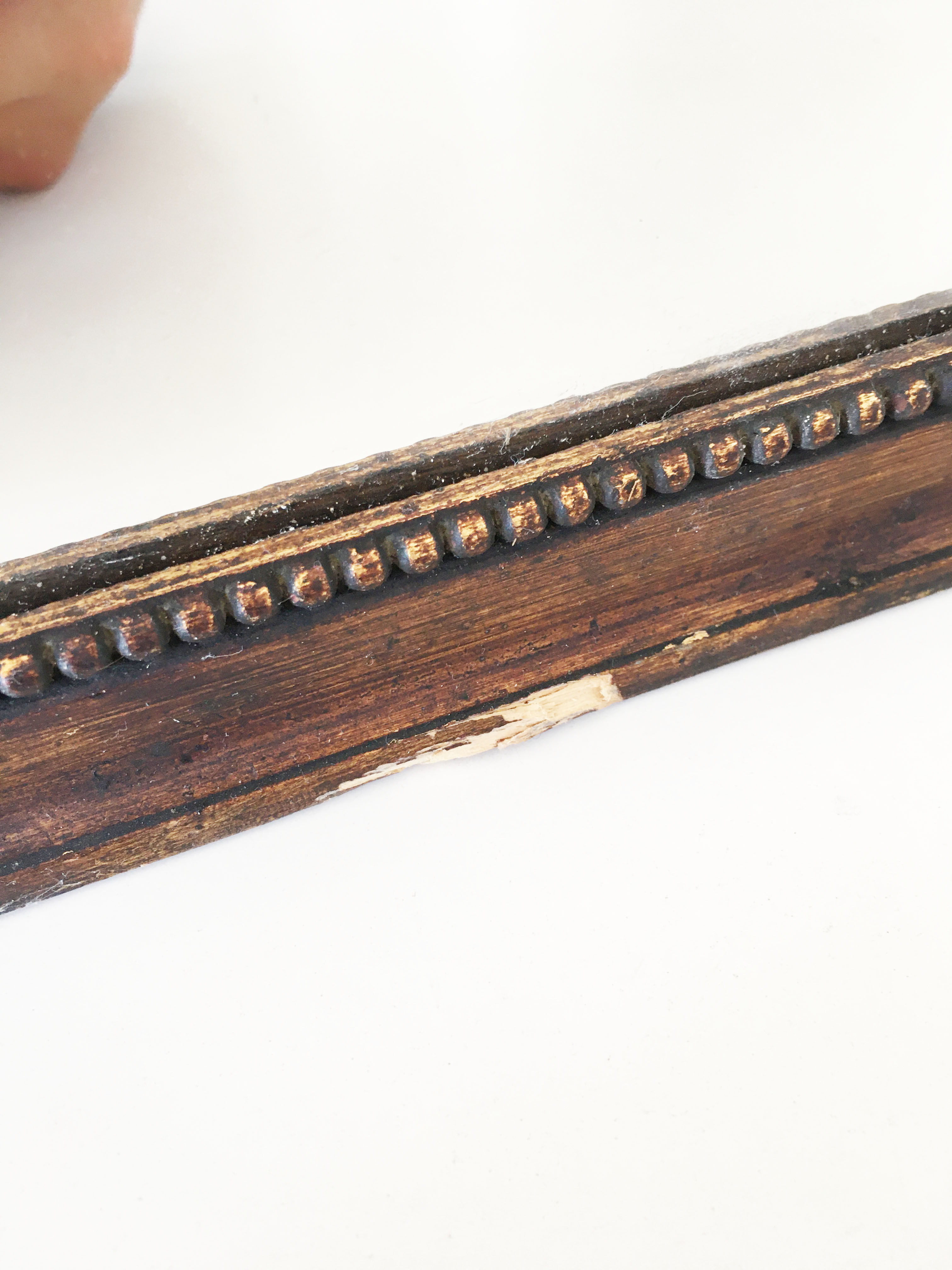 Gilded mirror in old wood - 116x35cm