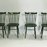 1980s Green Ton Chairs, Set of 4