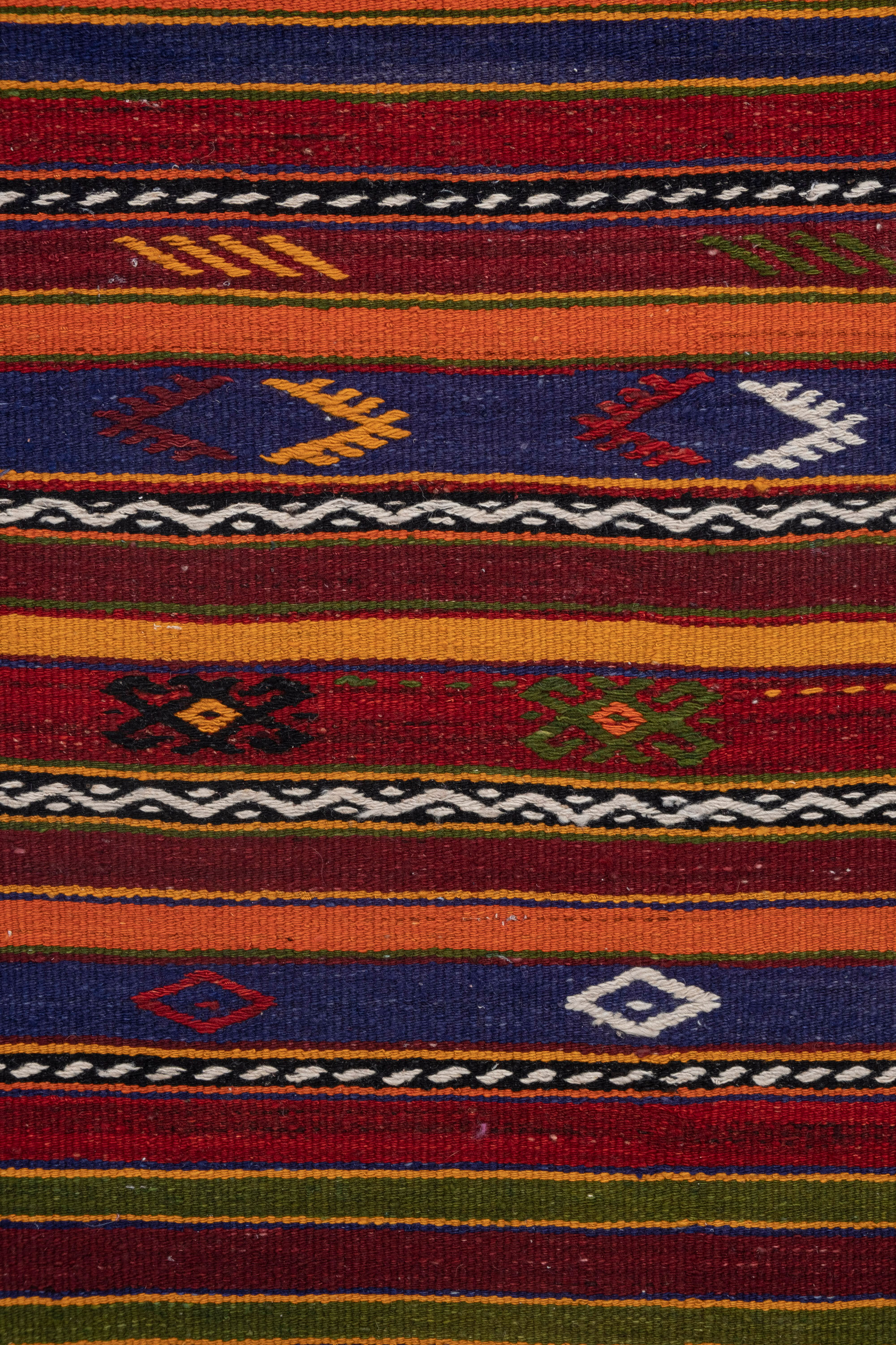 Striped turkish kilim runner rug 66 x 281 cm