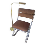 Reading floor lamp in golden brass vintage design 1970