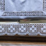 Series of 10 ercuis silver metal table knives