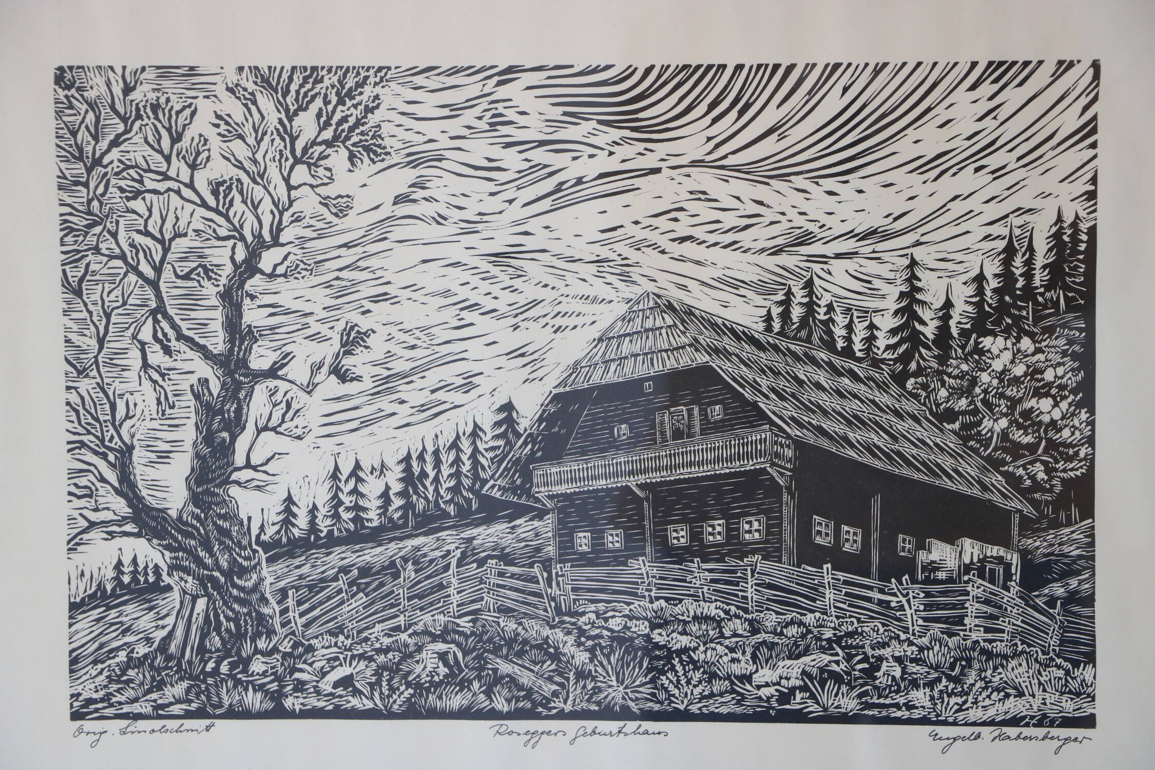Woodcut by Engelbert Habersberger (1929-2006)
