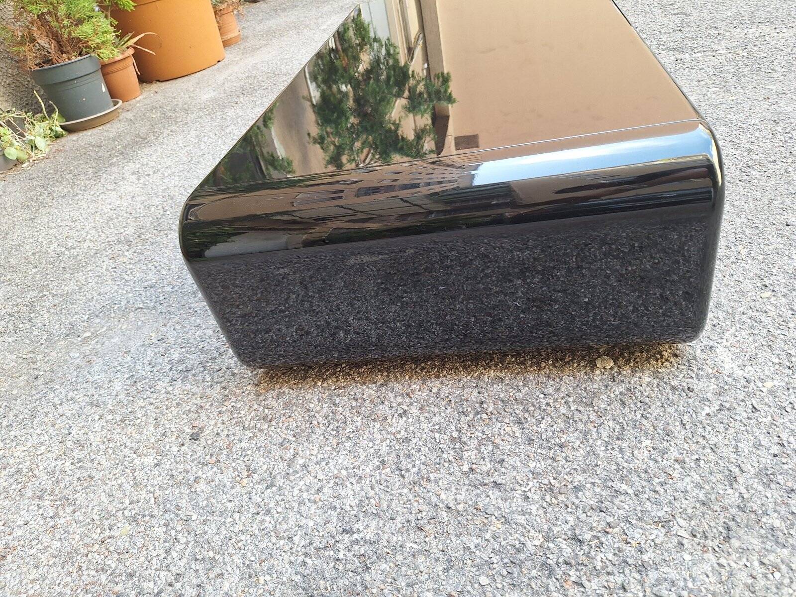 Eter Coffee Table in Black Lacquered Wood with Book Holder by Vincent Van Duyden for Molteni, 2010s
