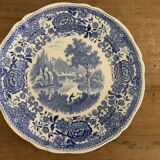 10 old blue earthenware dessert plates Burgenland Villeroy and Boch 1950