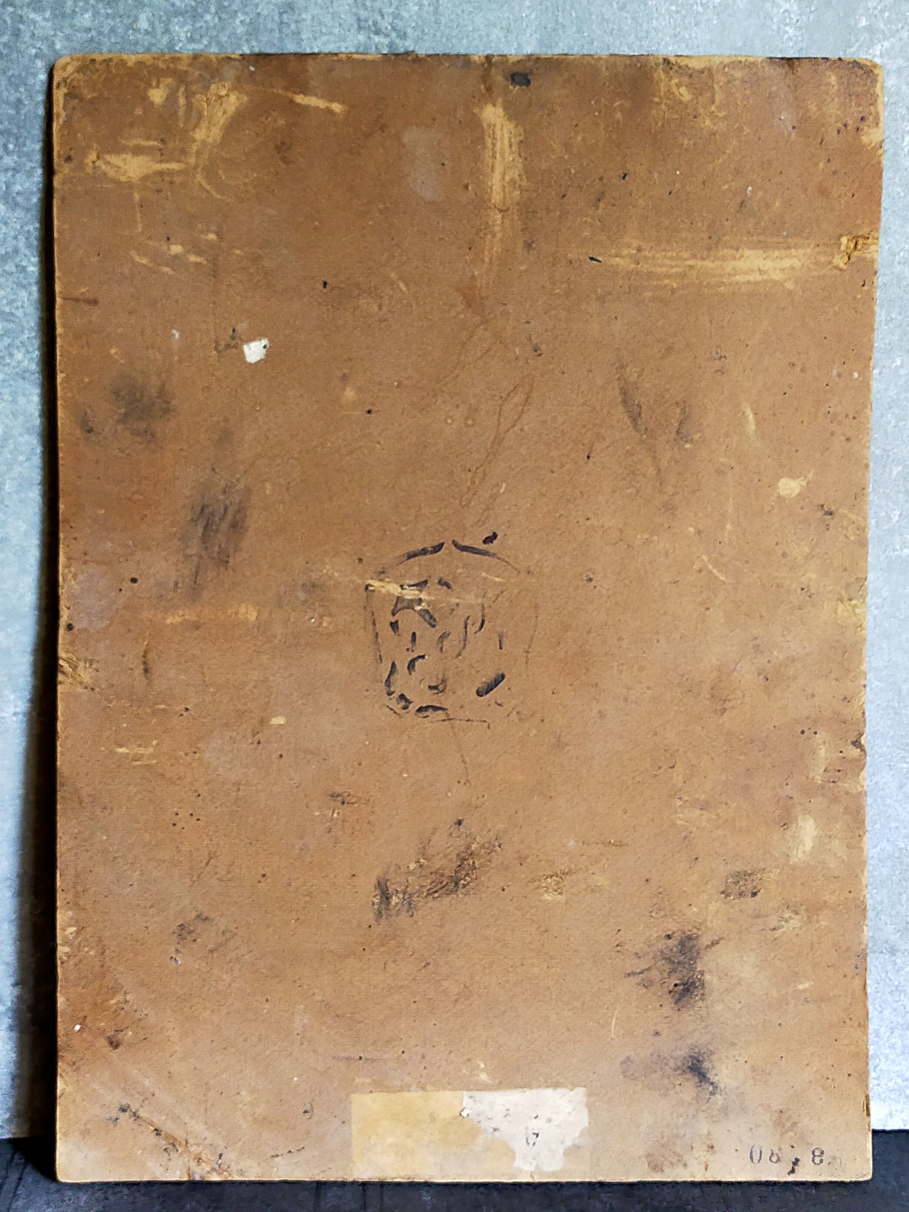 Table oil on cardboard the tulips hatched 30s