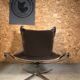 Vintage retro sigurd resell leather  &  chrome falcon chair