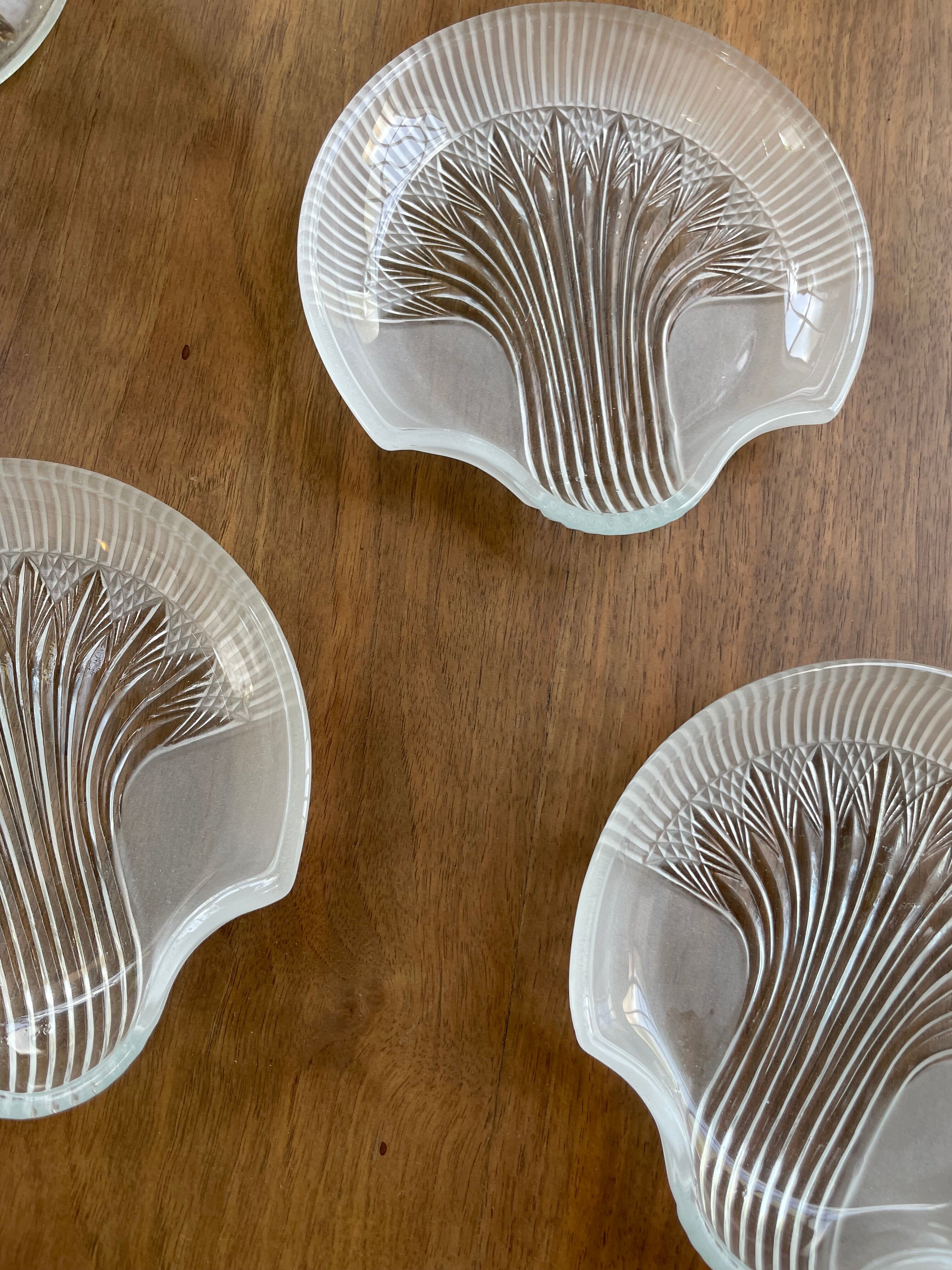 Six ridged glass ramekins