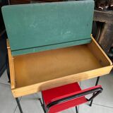 Vintage red children's desk and chair set