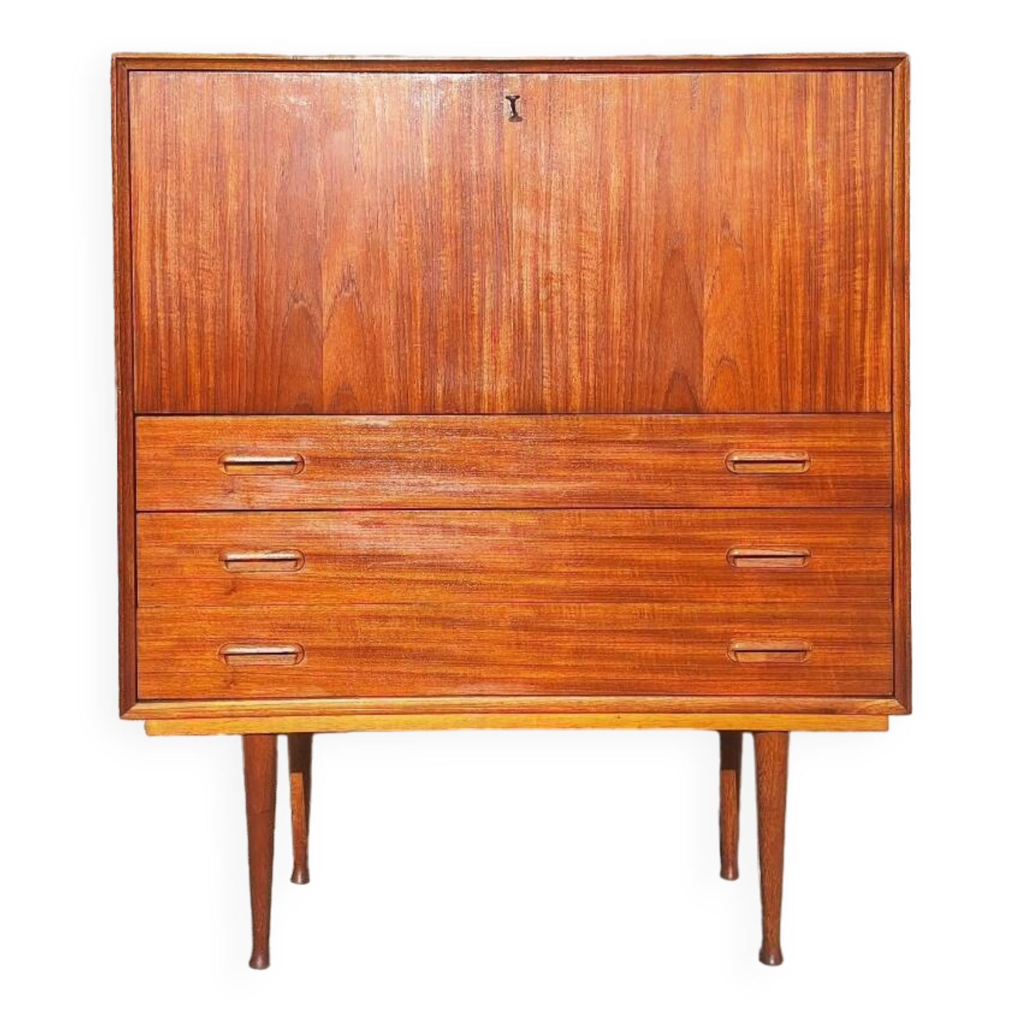 Vintage teak secretary furniture, antique desk