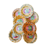 8 assiettes à dessert en barbotine