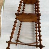 Selette vintage 3 niveaux en bobines de fils en bois années 20-30