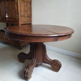 Table guéridon XIX acajou pied central