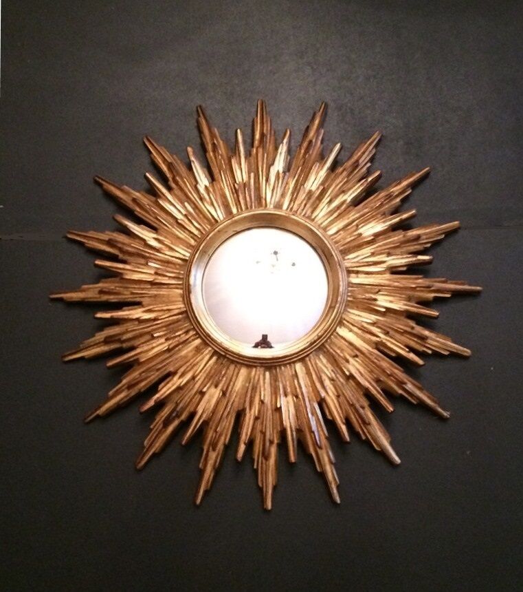 Mirror golden sun 49 cm " hollywood regency "