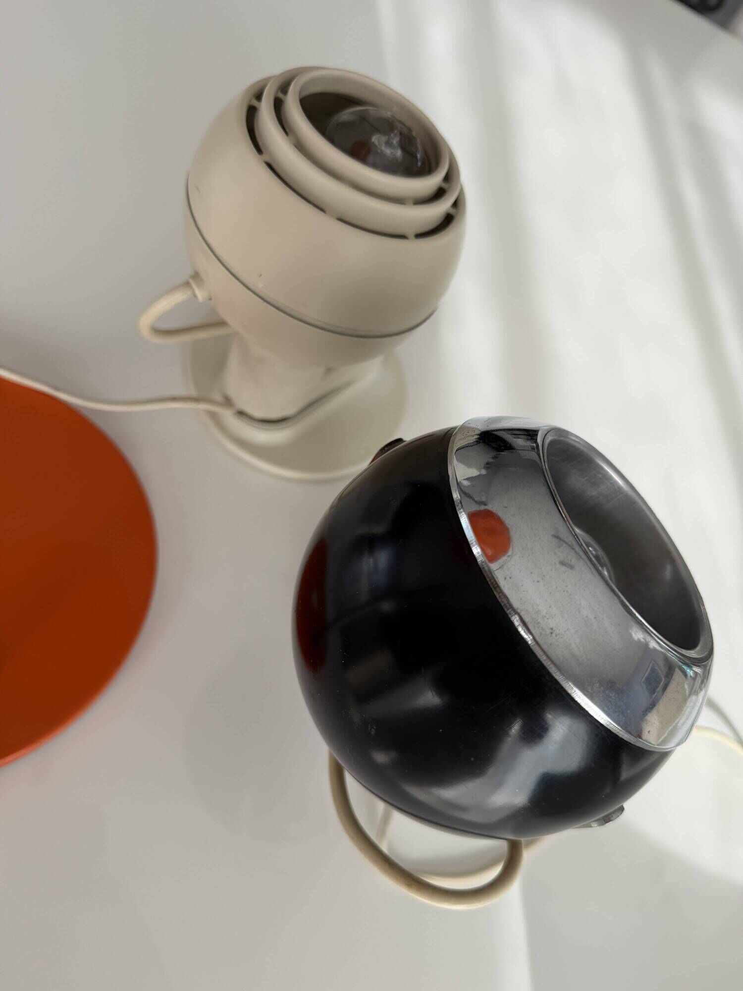 Set of various space-age eyeball lamps.