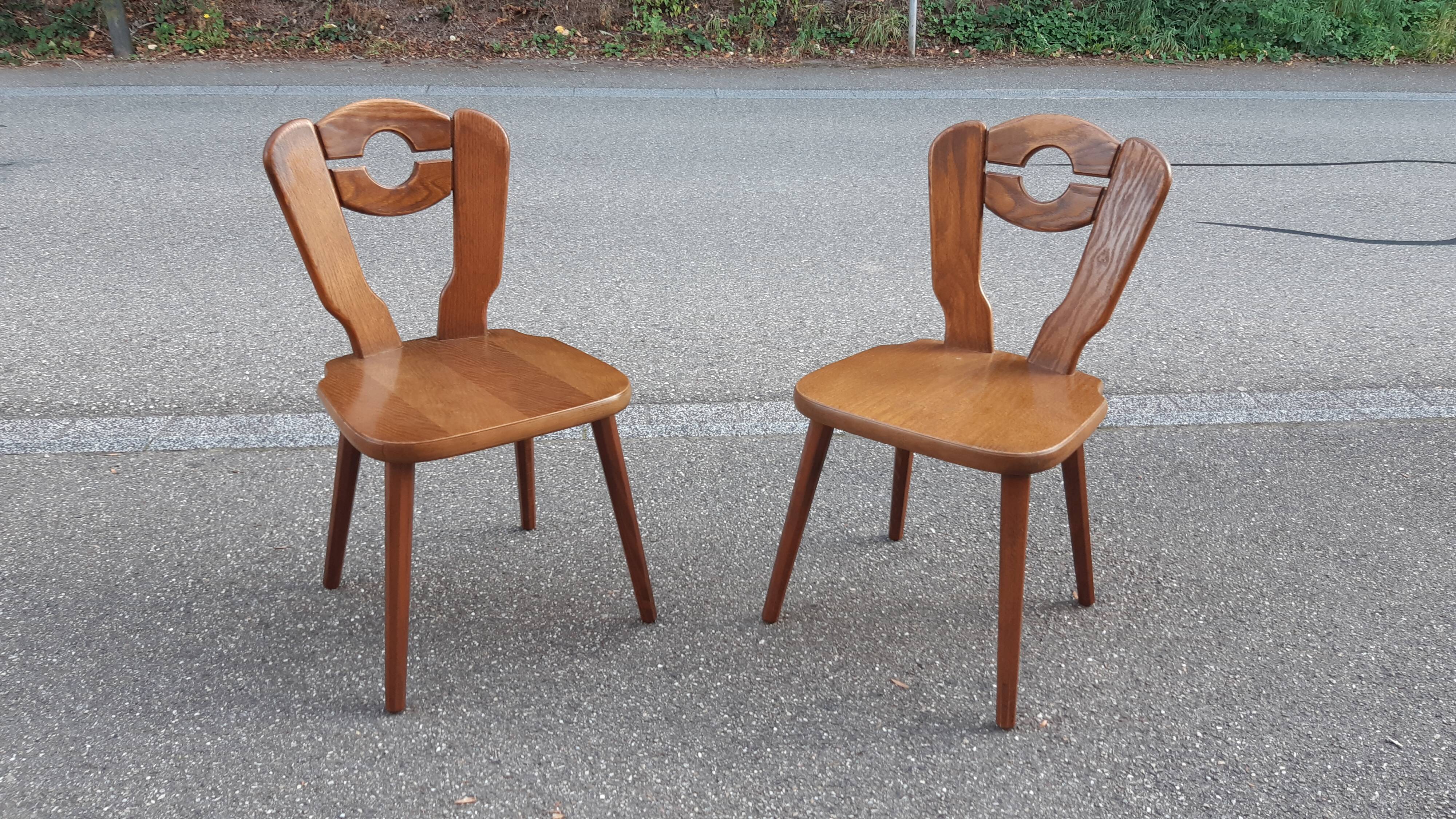 Brutalist mountain chalet decor chairs set of 2