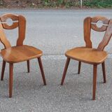 Brutalist mountain chalet decor chairs set of 2