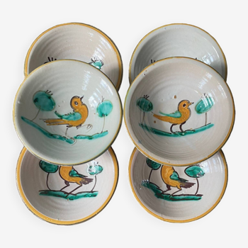 Set of 6 glazed ceramic bowls