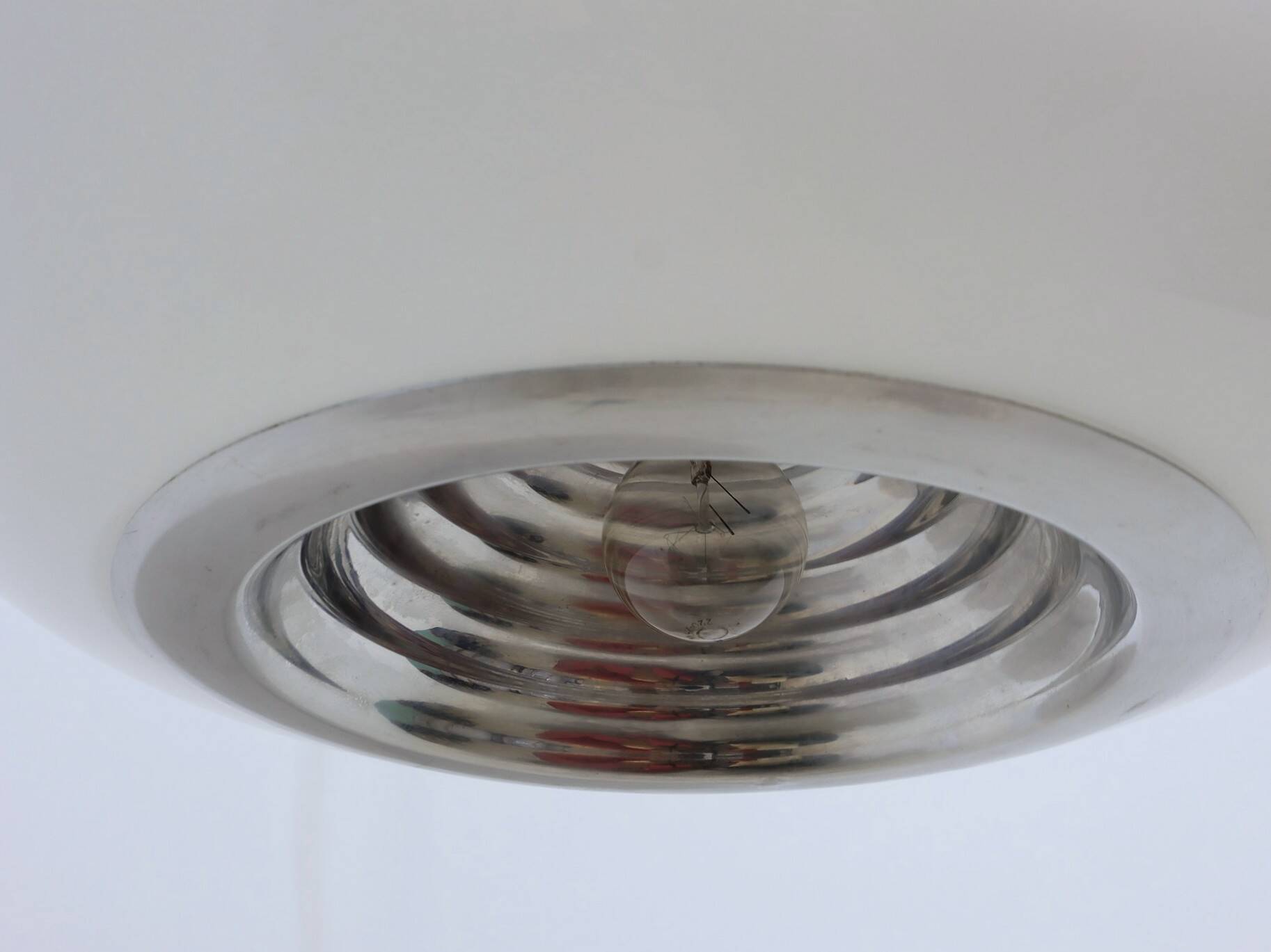 Vintage Black & White pendant glass lamp, Flos 1965
