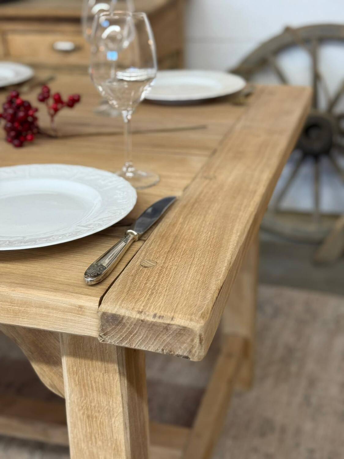 large solid oak farmhouse table